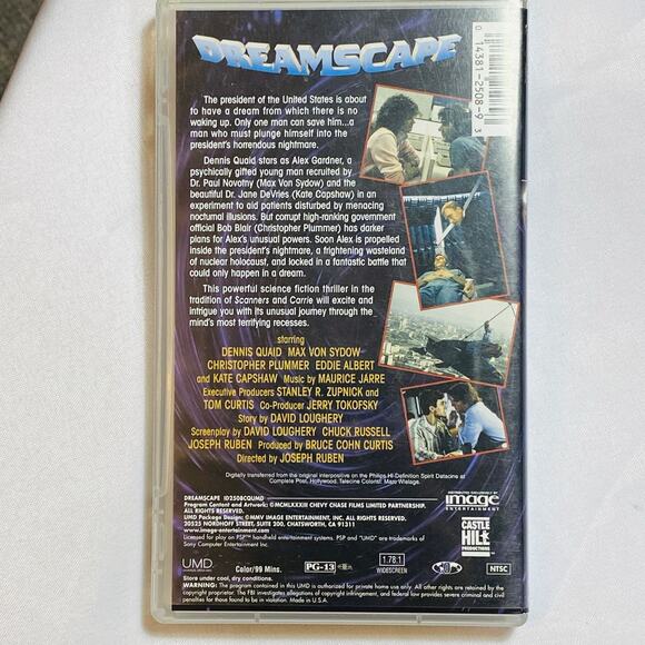 Dreamscape 1984 Sony PSP UMD Rare Movie Vintage Family Adventure Movie - Picture 2 of 5